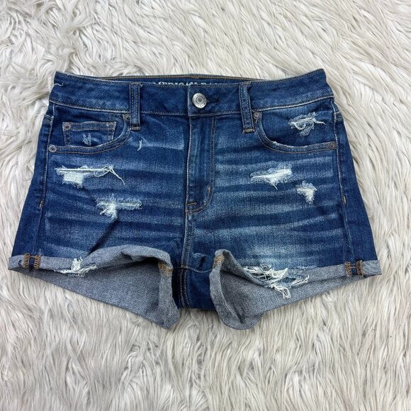 American Eagle Outfitters Distressed High Rise Shorts - Picture 1 of 5